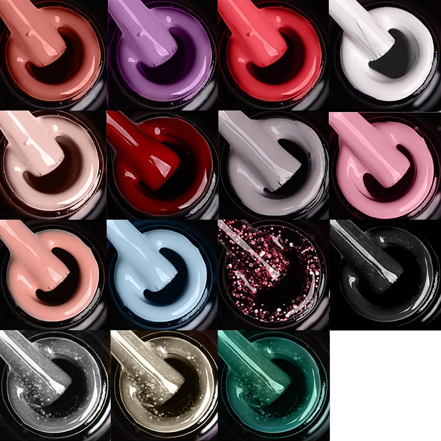 36W 18LED Nail Lamp Gel Nail Polish Starter Kit Manicure 15 Colors Pink Iolaus