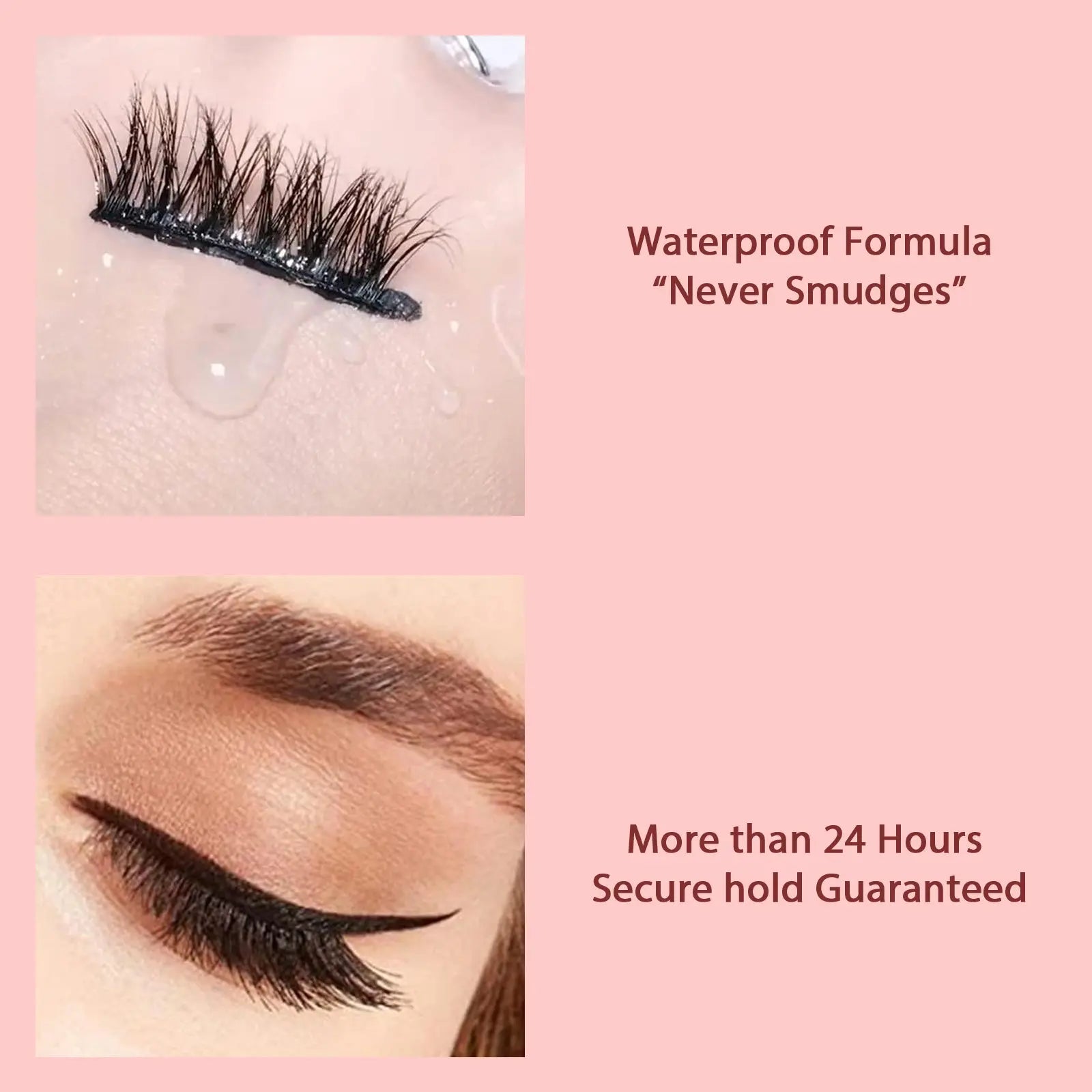 Kit de cils magnétiques avec eye-liner 5 paires de cils magnétiques avec 2 Pink Iolaus