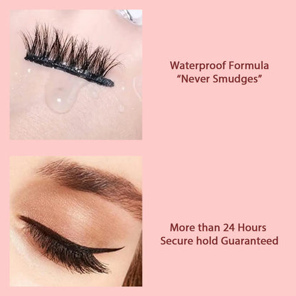 Kit de cils magnétiques avec eye-liner 5 paires de cils magnétiques avec 2 Pink Iolaus